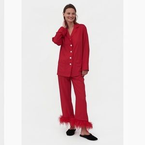 NWT Sleeper Party Pajamas Feather Set Red